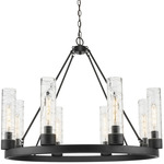 Boreas Chandelier - Matte Black / Clear Swirl