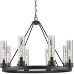 Boreas Chandelier - Matte Black / Light Smoke