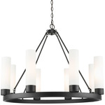 Boreas Chandelier - Matte Black / White