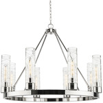 Boreas Chandelier - Polished Nickel / Clear Swirl