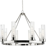 Boreas Chandelier - Polished Nickel / Striped Clear
