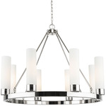 Boreas Chandelier - Polished Nickel / White