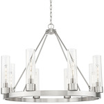 Boreas Chandelier - Satin Nickel / Clear