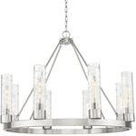 Boreas Chandelier - Satin Nickel / Clear Swirl