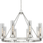 Boreas Chandelier - Satin Nickel / Light Smoke