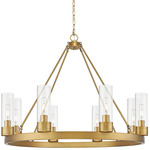 Boreas Chandelier - Brushed Brass / Clear