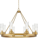 Boreas Chandelier - Brushed Brass / Clear Swirl