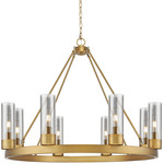 Boreas Chandelier - Brushed Brass / Light Smoke