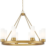 Boreas Chandelier - Brushed Brass / White