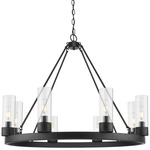 Boreas Chandelier - Matte Black / Clear