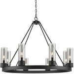 Boreas Chandelier - Matte Black / Light Smoke
