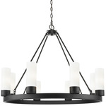 Boreas Chandelier - Matte Black / White