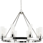 Boreas Chandelier - Polished Nickel / Clear