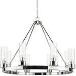 Boreas Chandelier - Polished Nickel / Clear Swirl