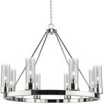 Boreas Chandelier - Polished Nickel / Light Smoke