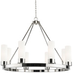 Boreas Chandelier - Polished Nickel / Striped White