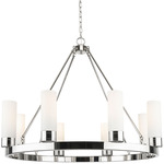 Boreas Chandelier - Polished Nickel / White