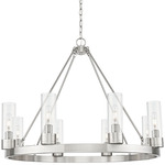 Boreas Chandelier - Satin Nickel / Clear