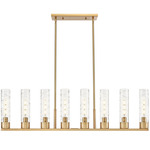 Boreas Linear Pendant - Brushed Brass / Clear Swirl