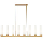 Boreas Linear Pendant - Brushed Brass / Striped White