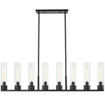 Boreas Linear Pendant - Matte Black / Clear