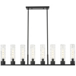 Boreas Linear Pendant - Matte Black / Clear Swirl