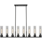 Boreas Linear Pendant - Matte Black / Light Smoke