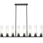 Boreas Linear Pendant - Matte Black / Striped Clear