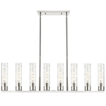 Boreas Linear Pendant - Polished Nickel / Clear Swirl