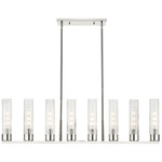 Boreas Linear Pendant - Polished Nickel / Striped Clear