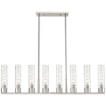 Boreas Linear Pendant - Satin Nickel / Clear Swirl