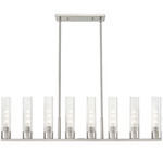 Boreas Linear Pendant - Satin Nickel / Striped Clear