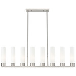 Boreas Linear Pendant - Satin Nickel / Striped White