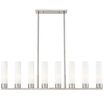 Boreas Linear Pendant - Satin Nickel / White