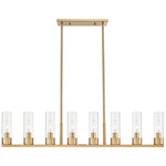 Boreas Linear Pendant - Brushed Brass / Clear