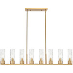 Boreas Linear Pendant - Brushed Brass / Clear Swirl