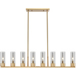 Boreas Linear Pendant - Brushed Brass / Light Smoke