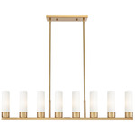 Boreas Linear Pendant - Brushed Brass / Striped White