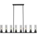 Boreas Linear Pendant - Matte Black / Light Smoke