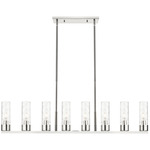 Boreas Linear Pendant - Polished Nickel / Clear Swirl
