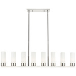 Boreas Linear Pendant - Polished Nickel / Striped White