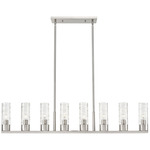 Boreas Linear Pendant - Satin Nickel / Clear Swirl