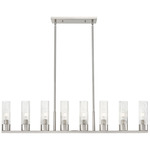 Boreas Linear Pendant - Satin Nickel / Striped Clear