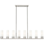 Boreas Linear Pendant - Satin Nickel / White