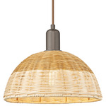 Natural Ballston Dome 716 Pendant - Oil Rubbed Bronze / Natural Duo Fiber