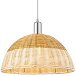 Natural Ballston Dome 716 Pendant - Polished Chrome / Natural Duo Fiber