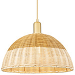 Natural Ballston Dome 716 Pendant - Satin Gold / Natural Duo Fiber