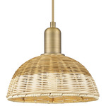 Natural Ballston Dome 716 Pendant - Brushed Brass / Natural Duo Fiber