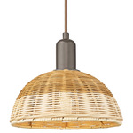 Natural Ballston Dome 716 Pendant - Oil Rubbed Bronze / Natural Duo Fiber