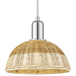 Natural Ballston Dome 716 Pendant - Polished Chrome / Natural Duo Fiber